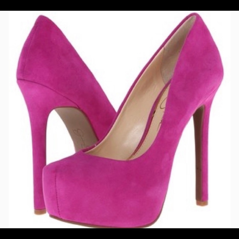 Jessica Simpson | Waleo Platform Pump | Raspberry Suede | 6